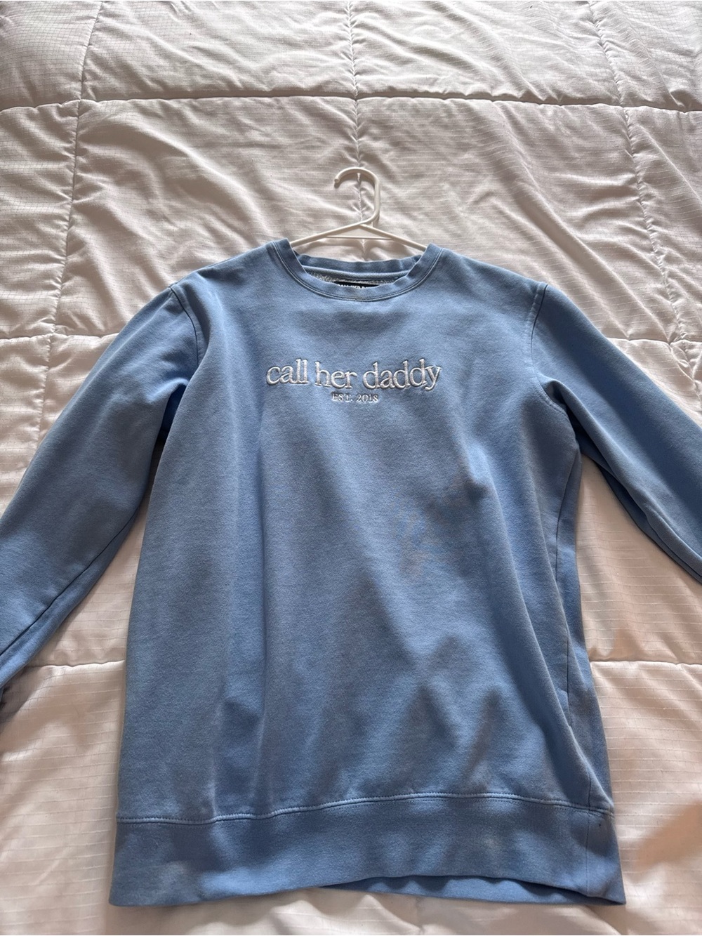Call Her Daddy Light Blue Crewneck Sweatshirt